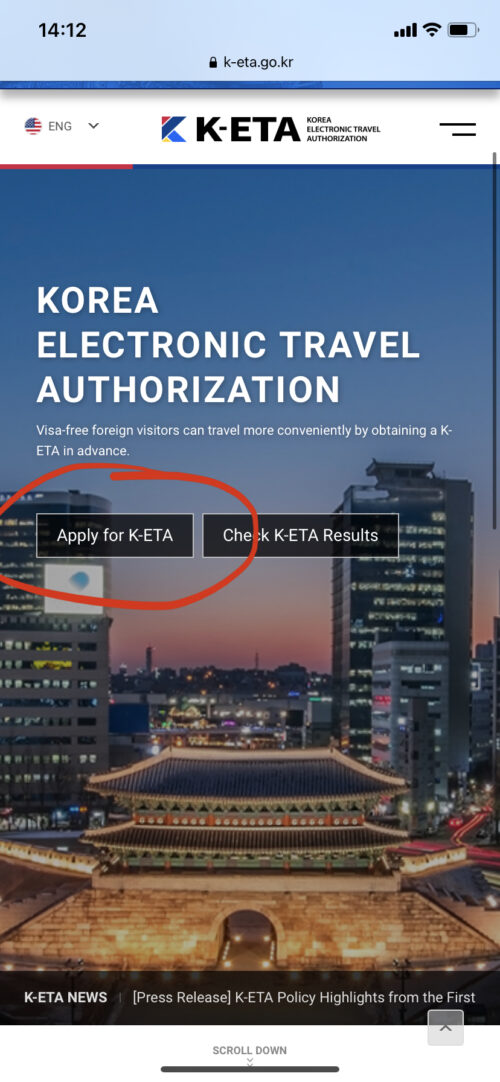 k eta korea electronic travel authorization